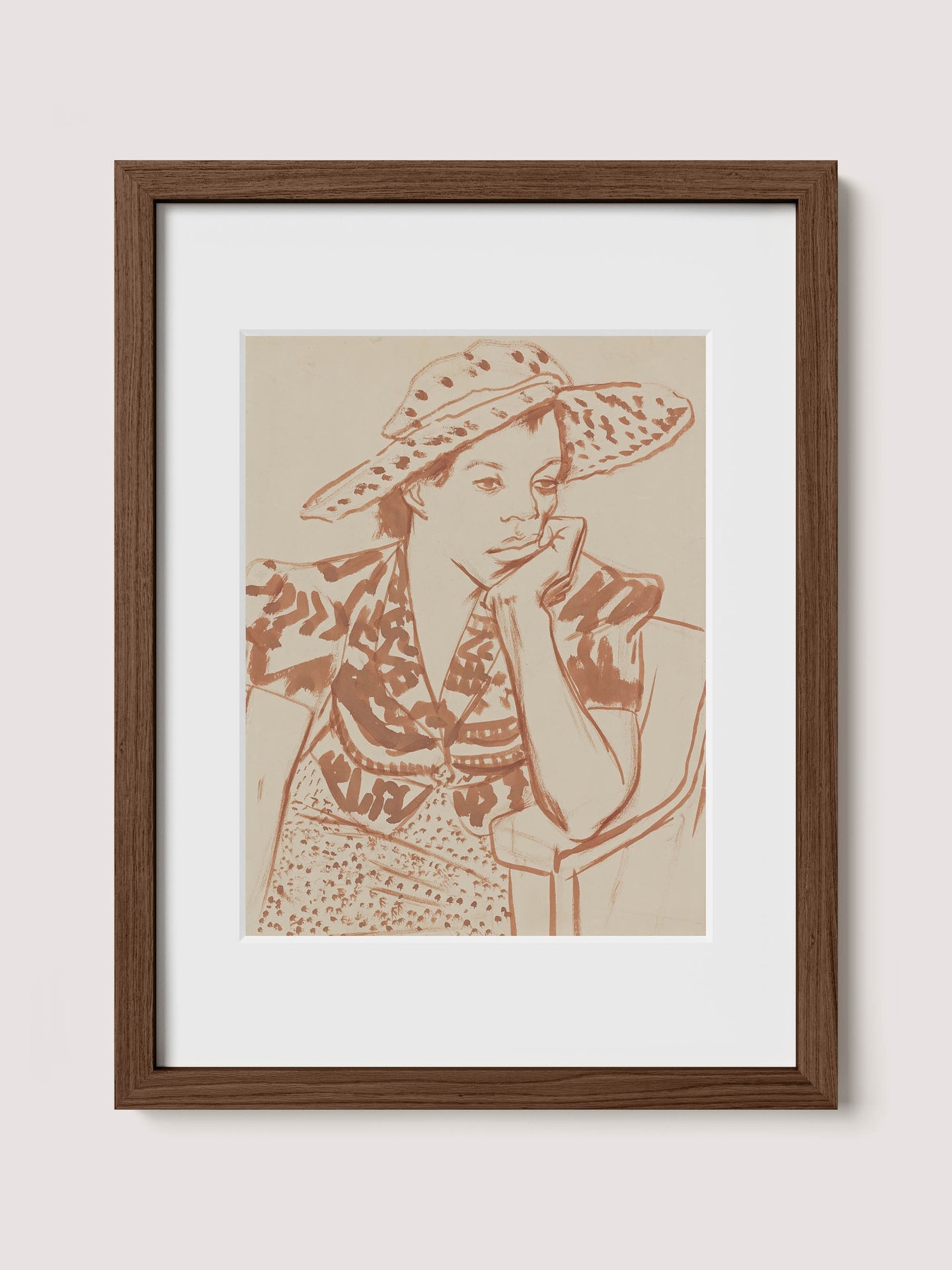 Seated Woman With Hat at Studio