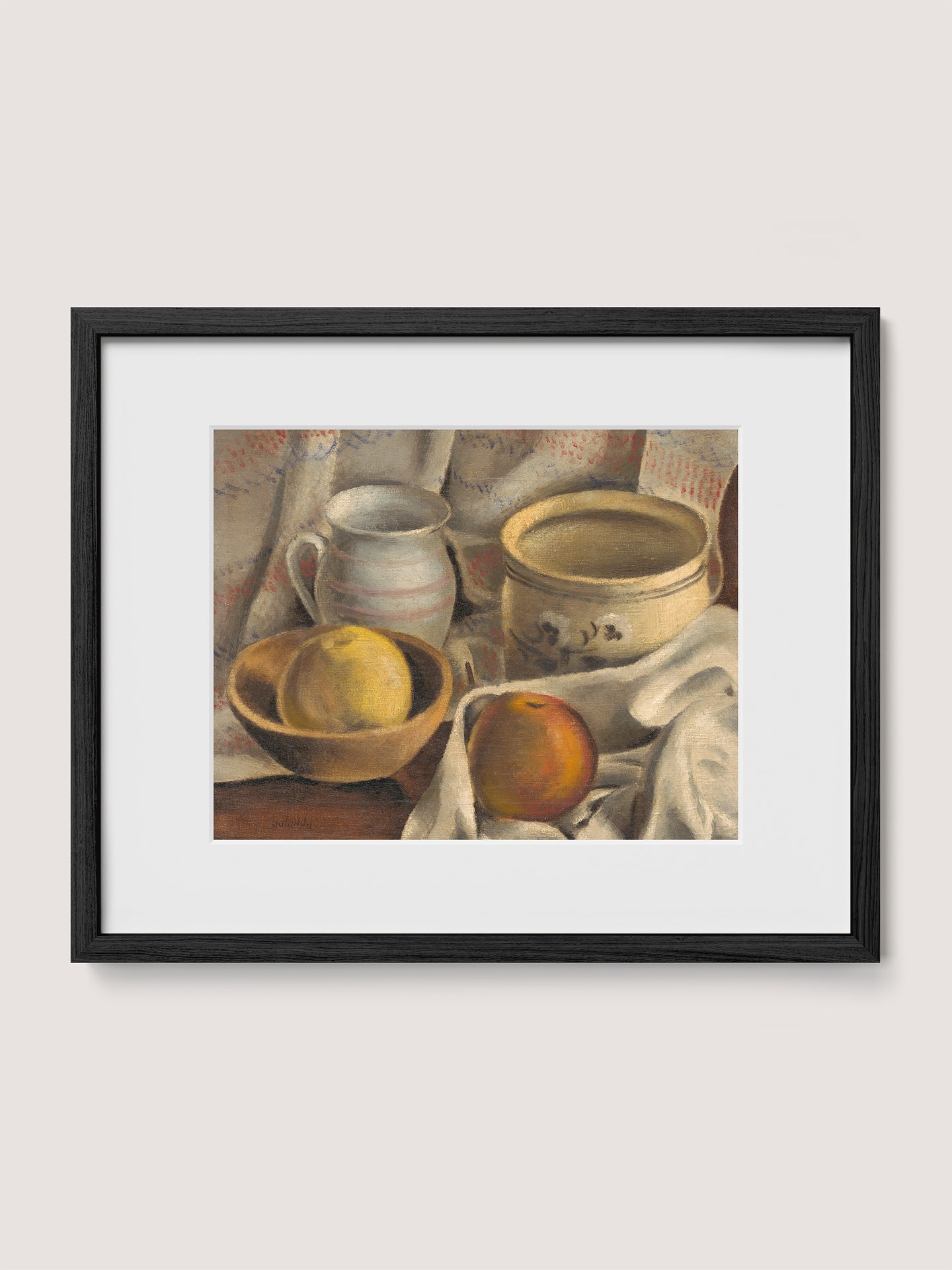 Still Life with Ceramic Pots and Apples