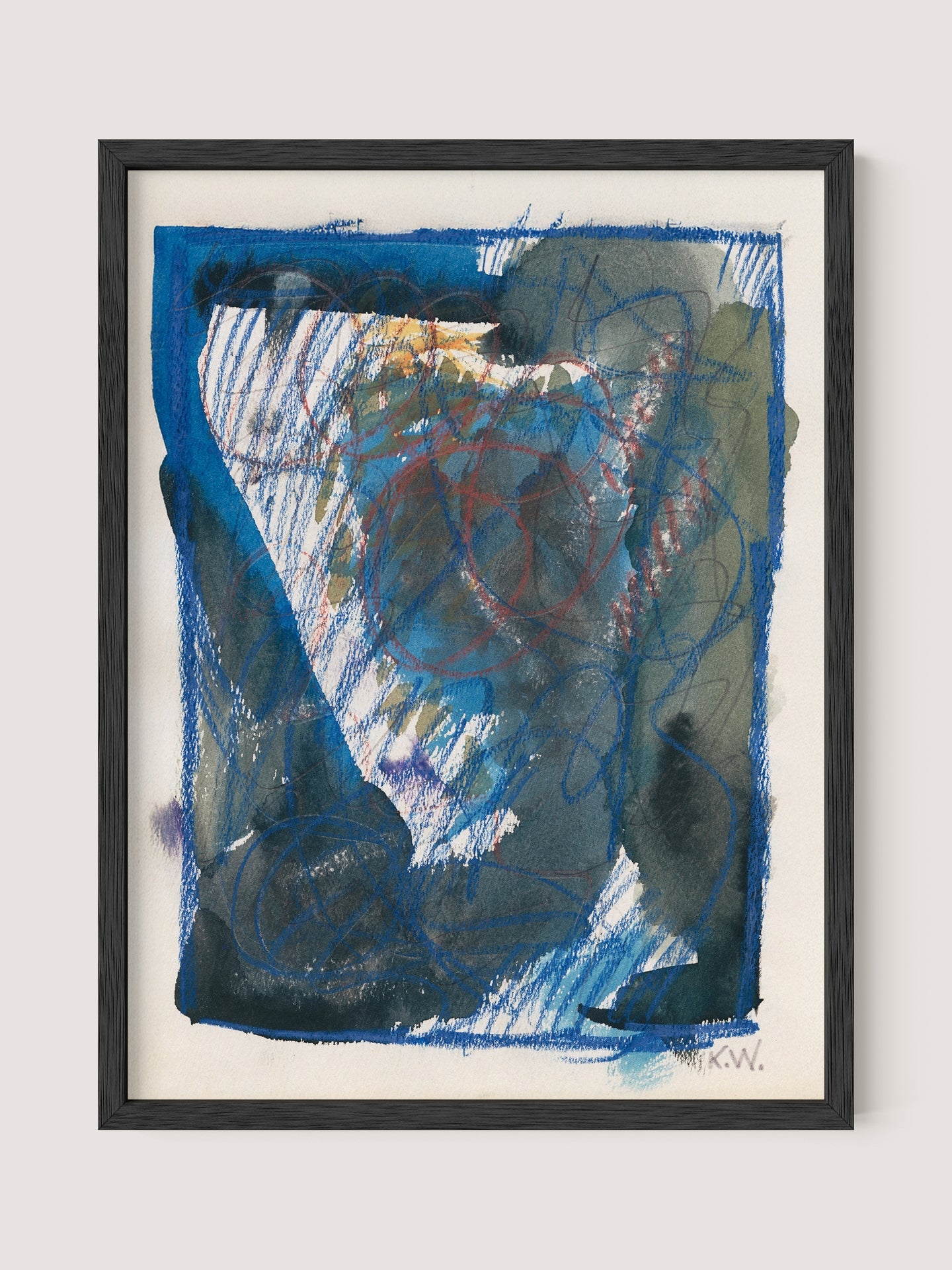 Abstract Ink & Pastel in Blue