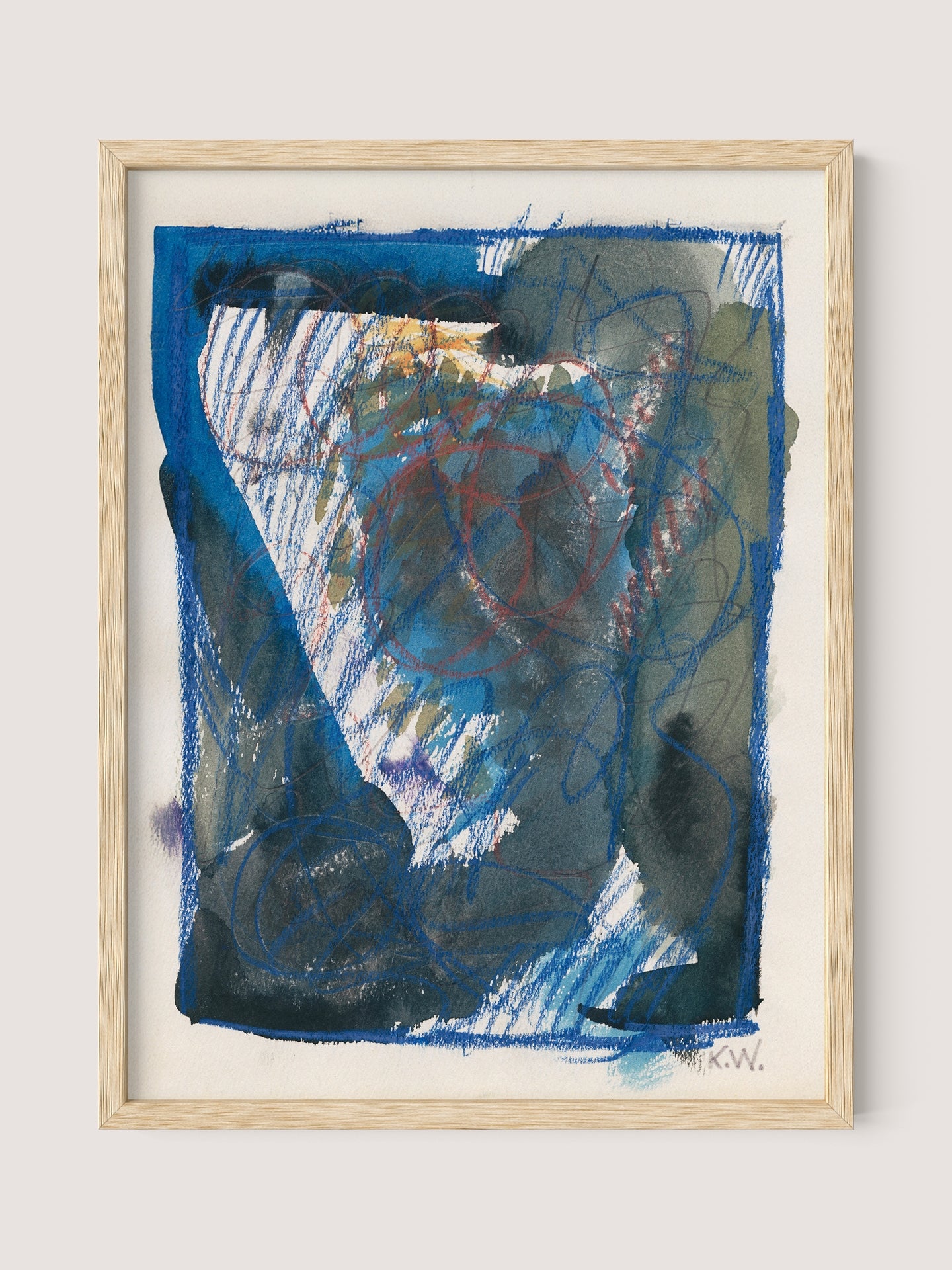 Abstract Ink & Pastel in Blue