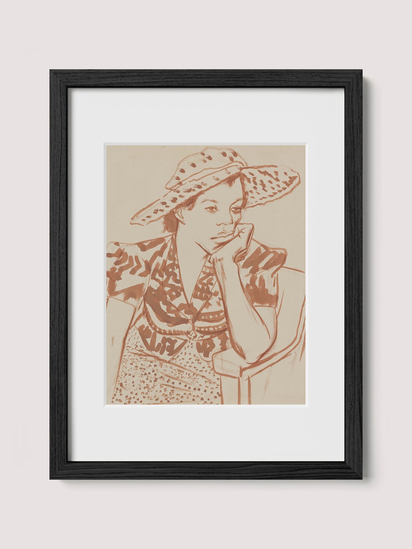 Seated Woman With Hat at Studio