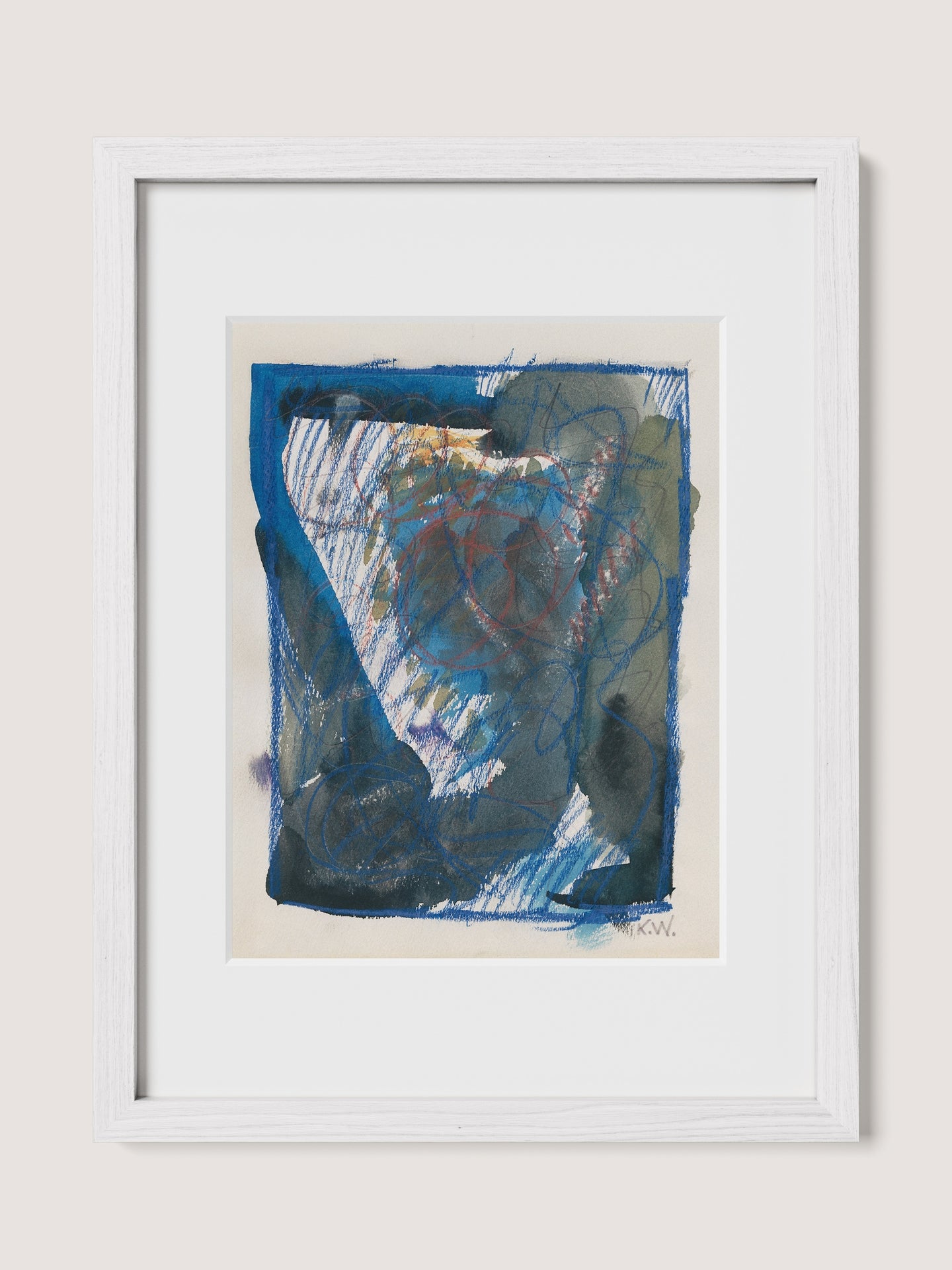 Abstract Ink & Pastel in Blue