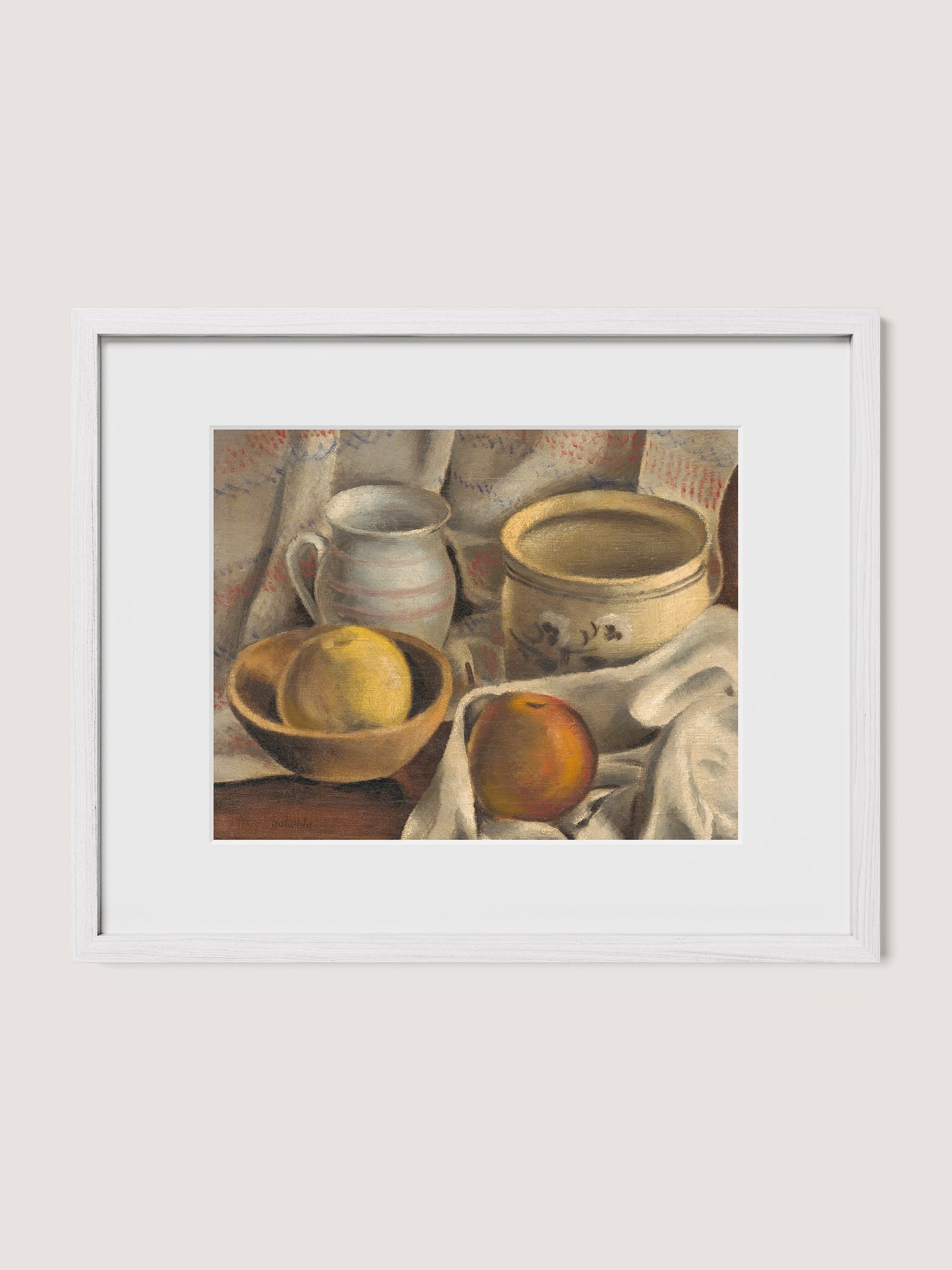 Still Life with Ceramic Pots and Apples