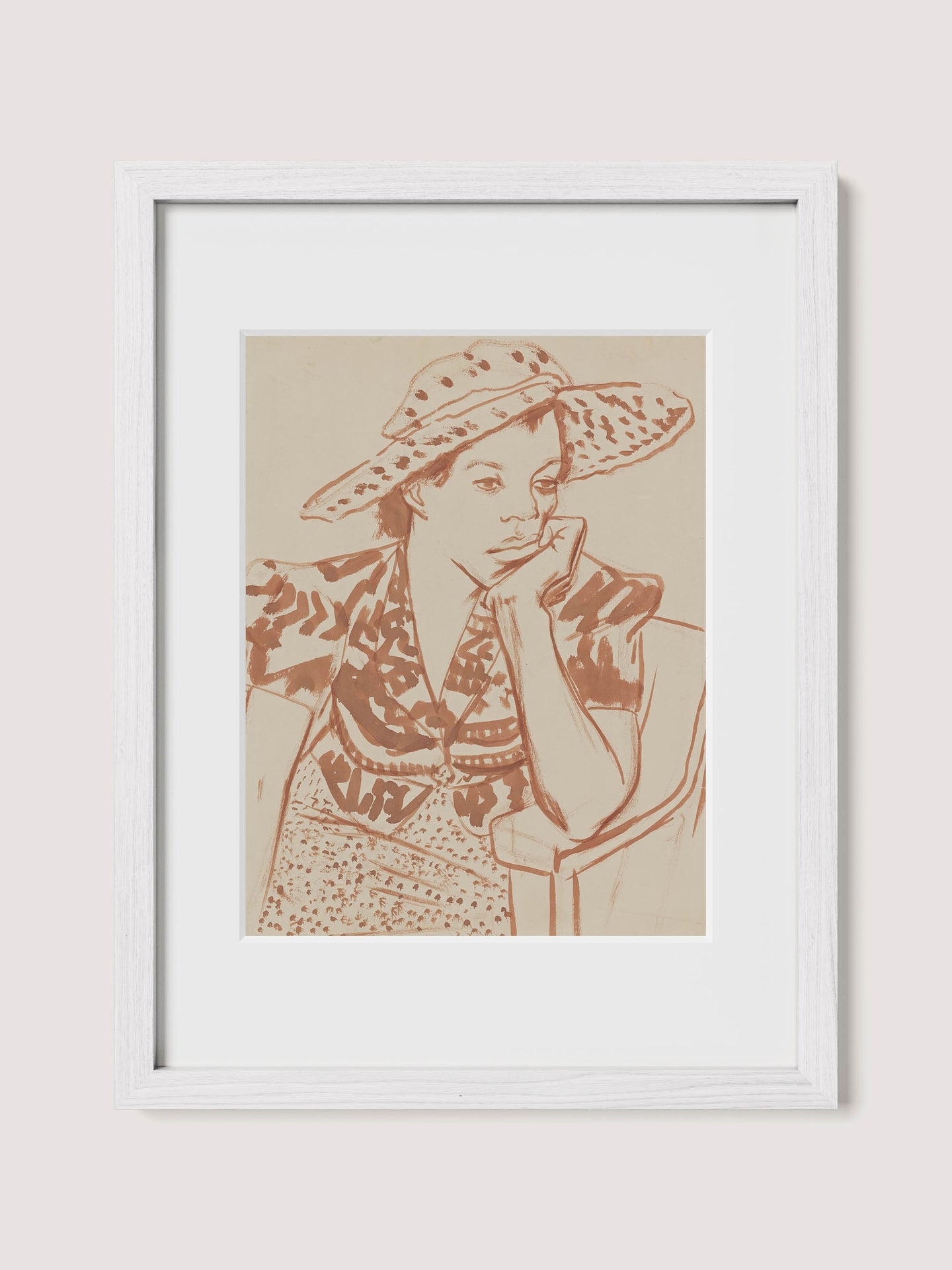 Seated Woman With Hat at Studio