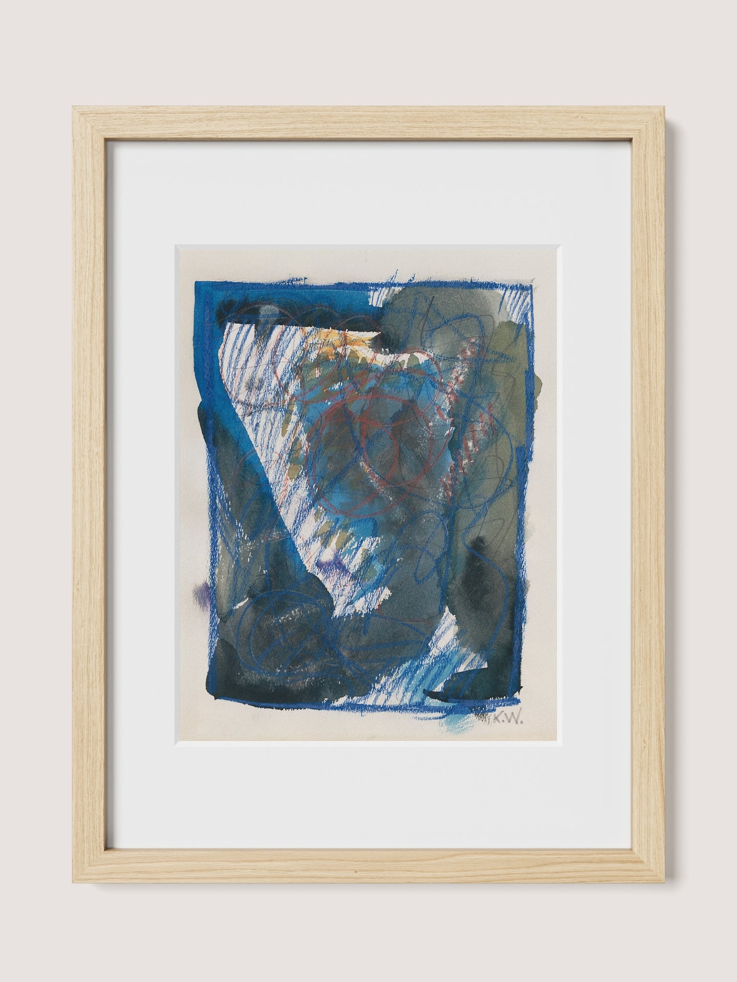 Abstract Ink &amp; Pastel in Blue