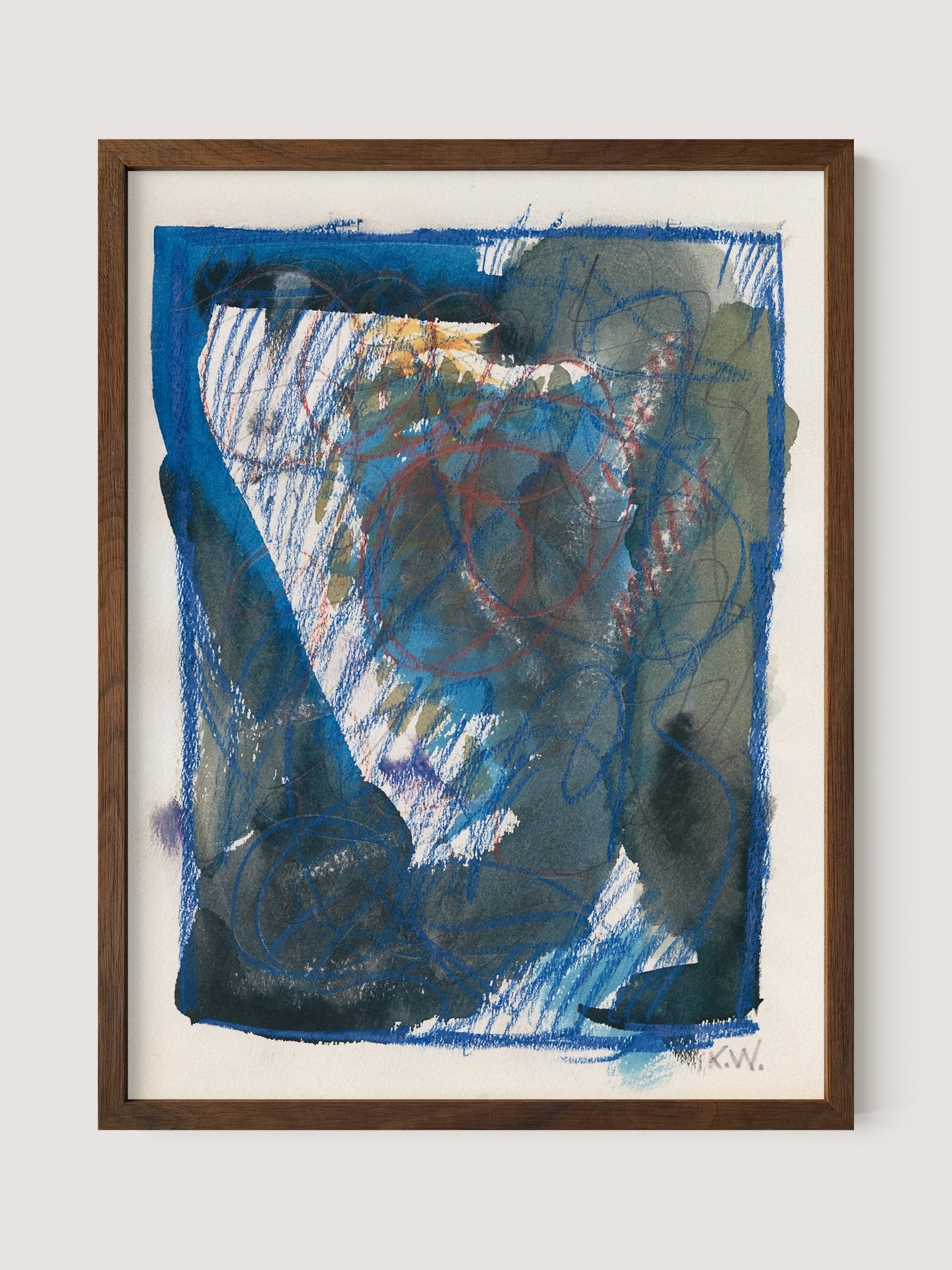 Abstract Ink &amp; Pastel in Blue