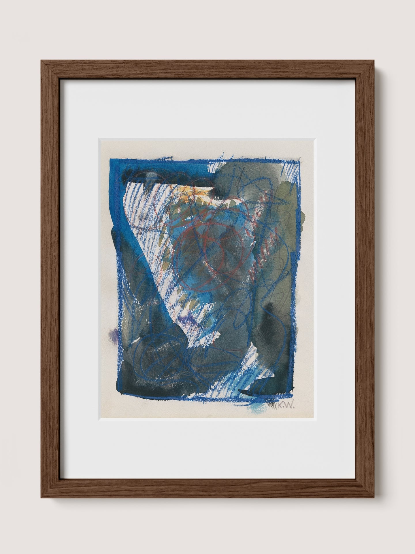 Abstract Ink &amp; Pastel in Blue