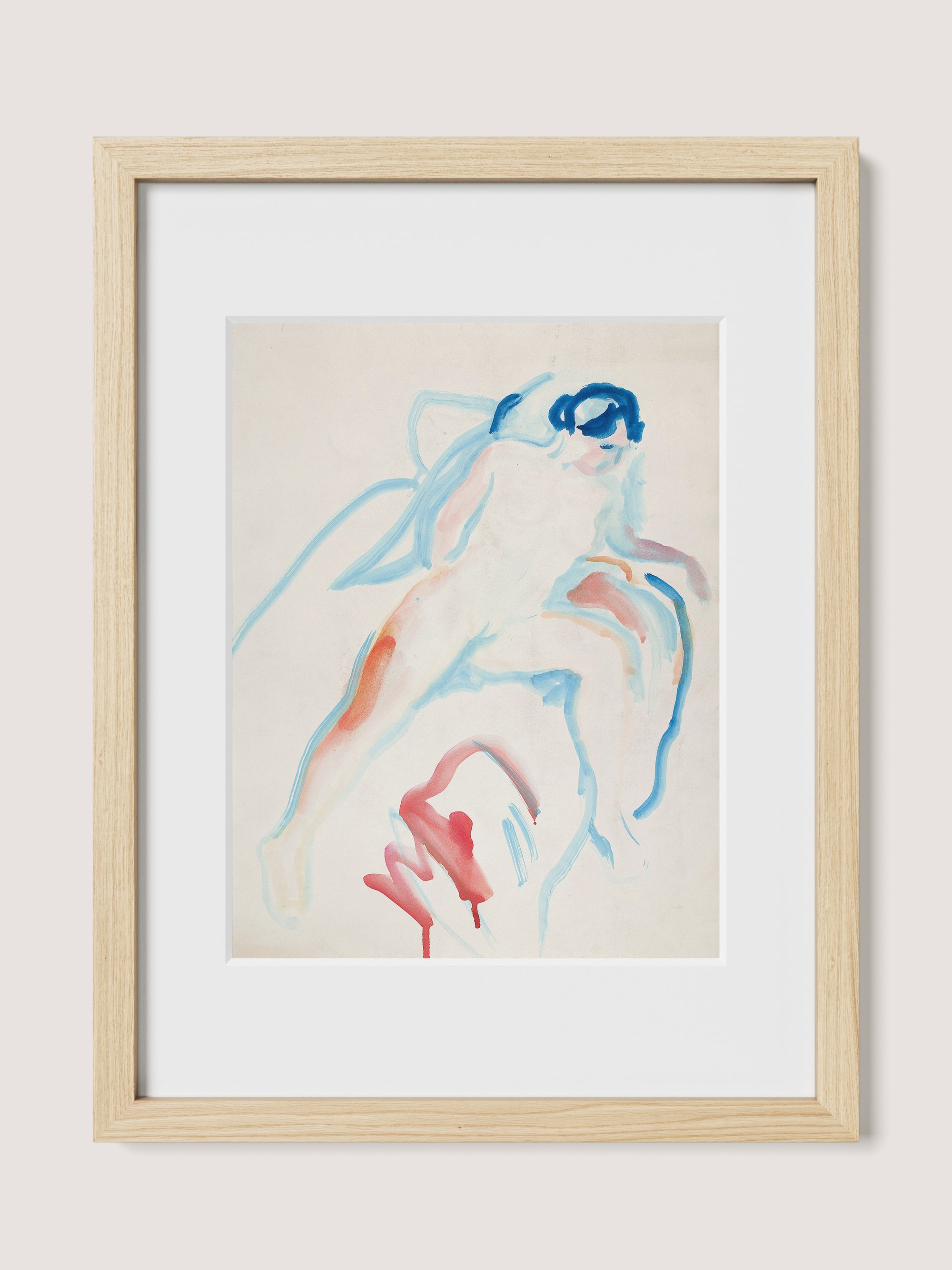 Figure in Blue Watercolor