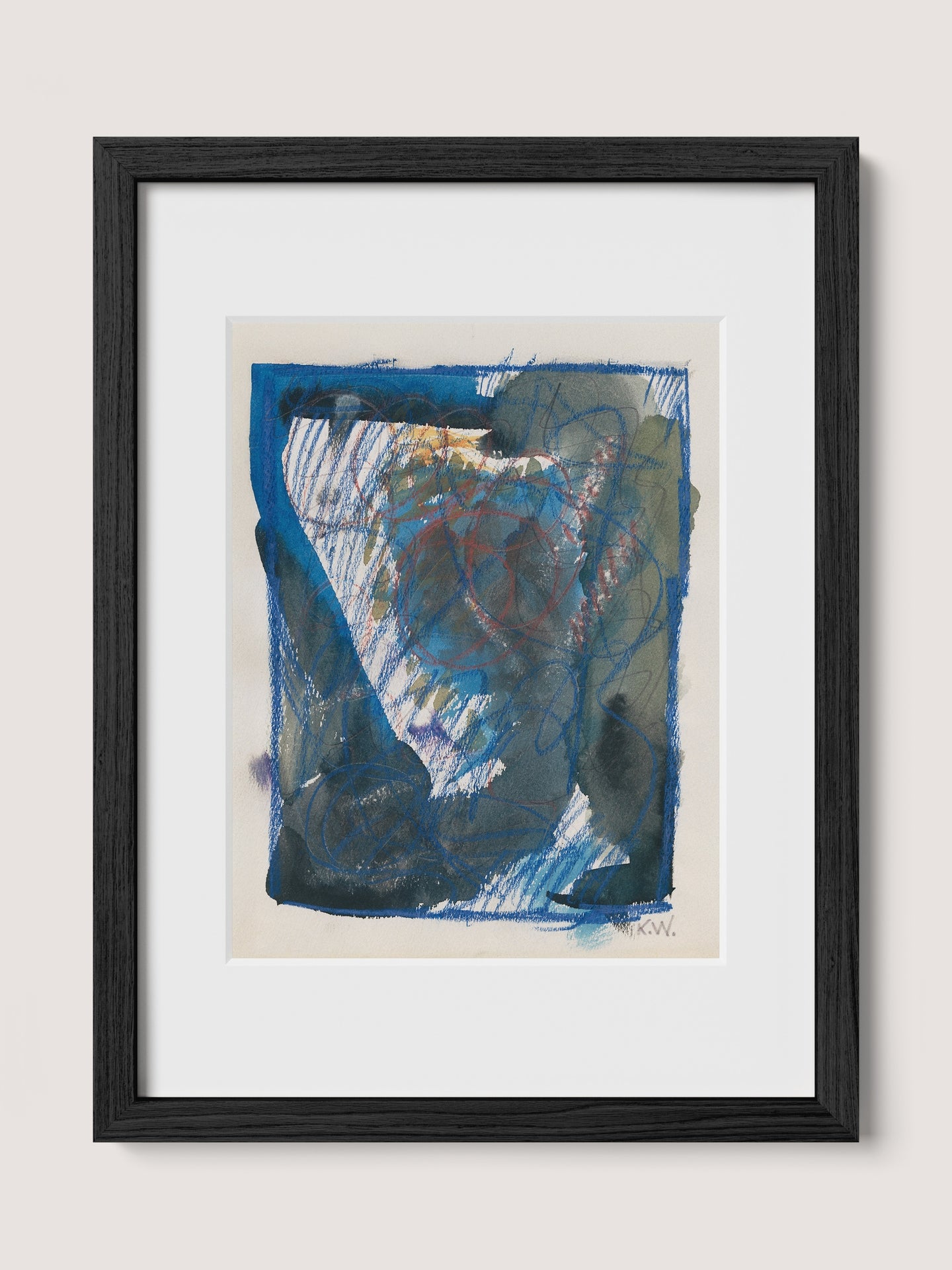 Abstract Ink &amp; Pastel in Blue