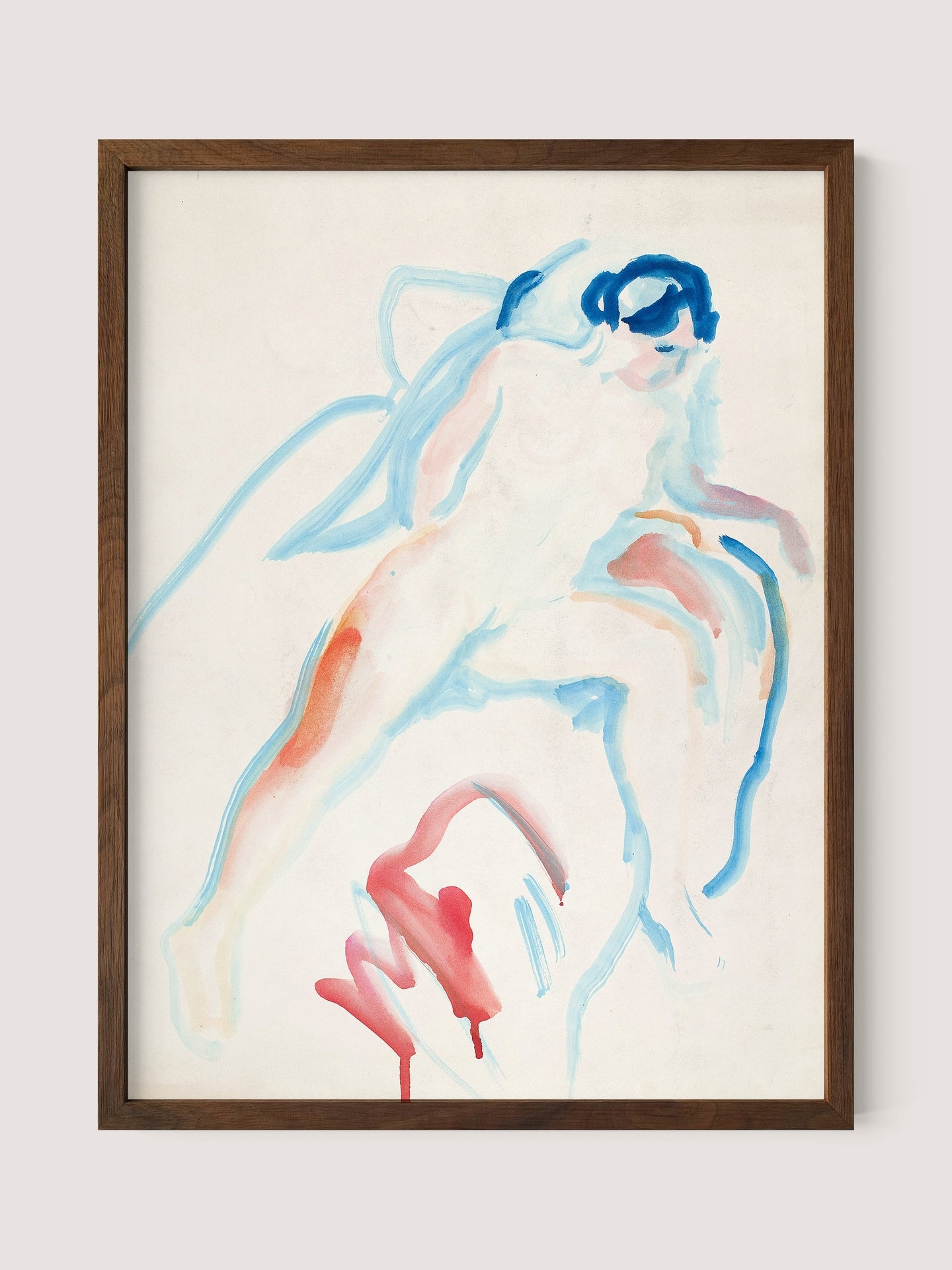 Figure in Blue Watercolor